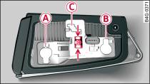 Left rear light: Changing bulbs for tail light, rear fog light and reversing light